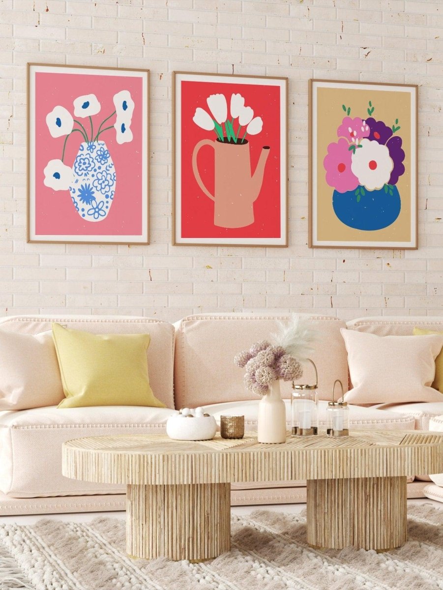 3pcs Flower Pattern Unframed Painting - Brand My Case