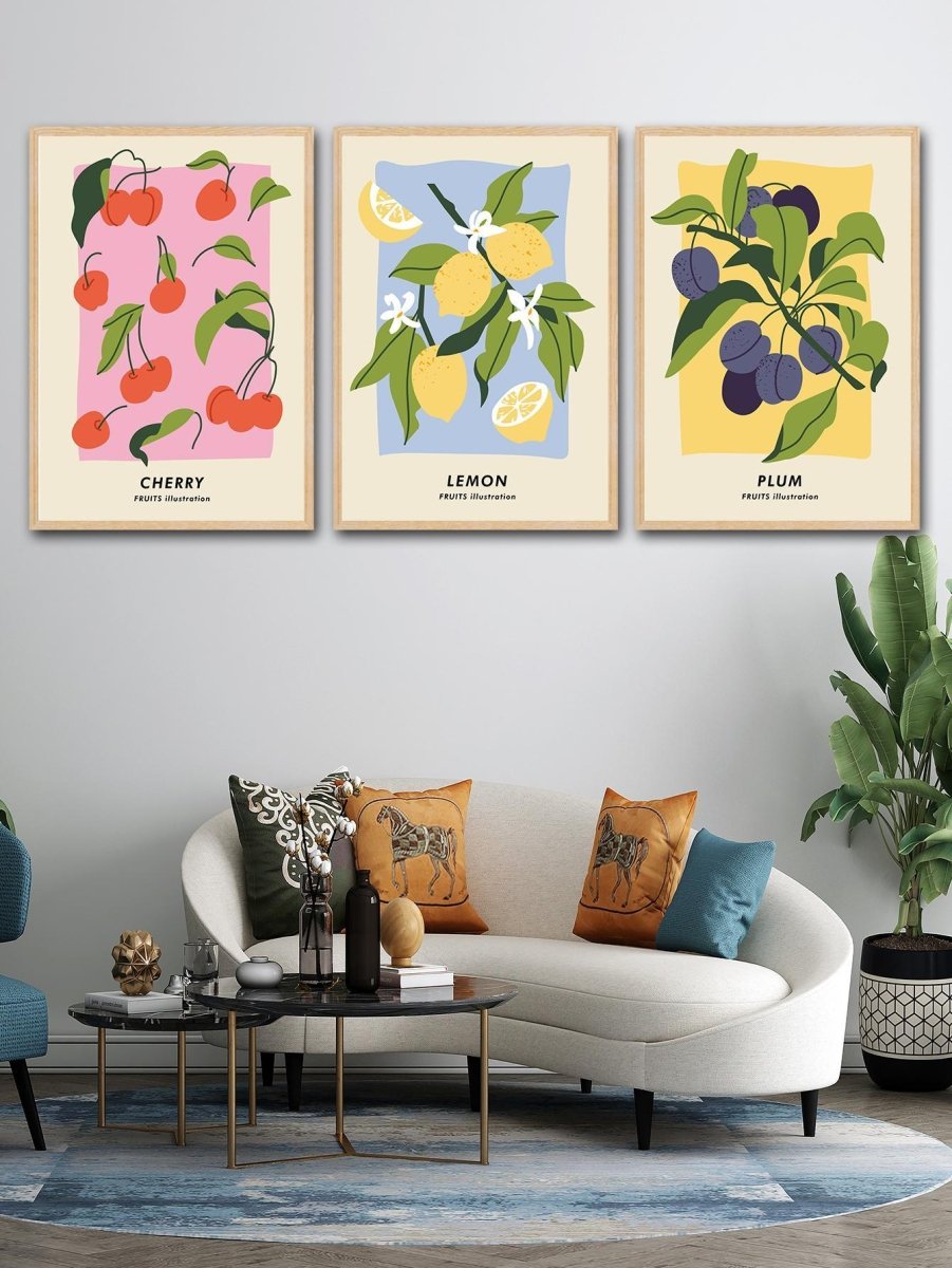 3pcs Fruit Print Unframed Painting - Brand My Case