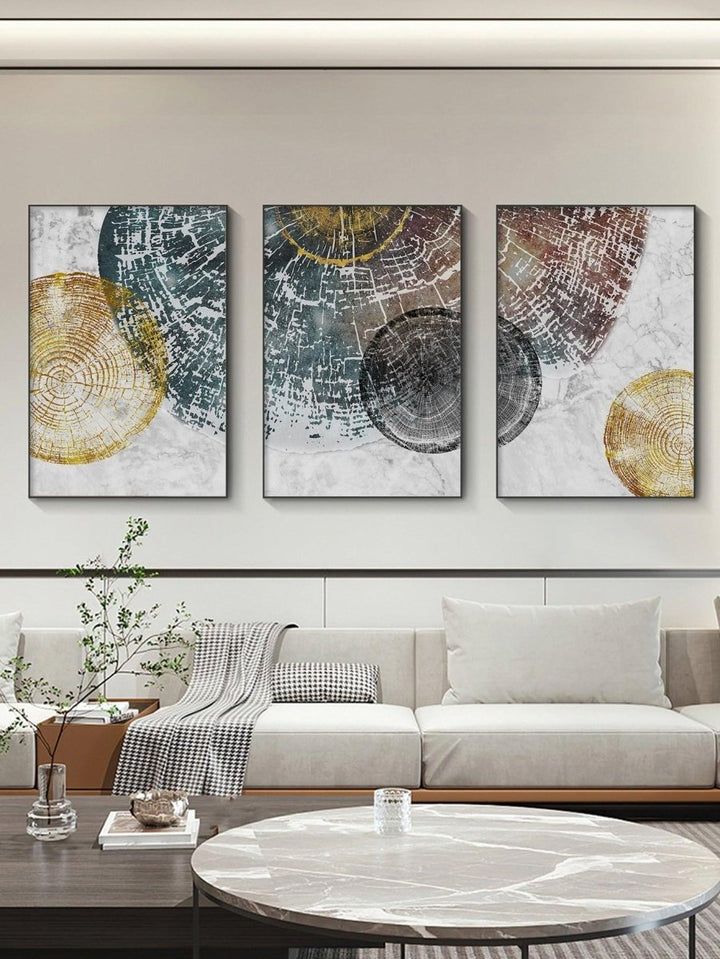 3pcs Geometric Pattern Unframed Painting Modern Wall Art Canvas Prints For Home Decor - Brand My Case