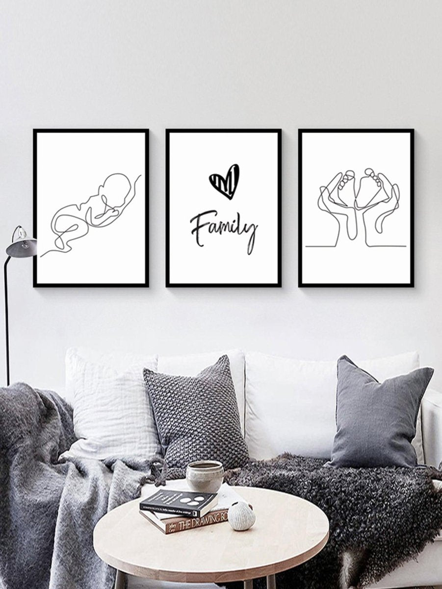 3pcs Heart Letter Graphic Unframed Painting - Brand My Case