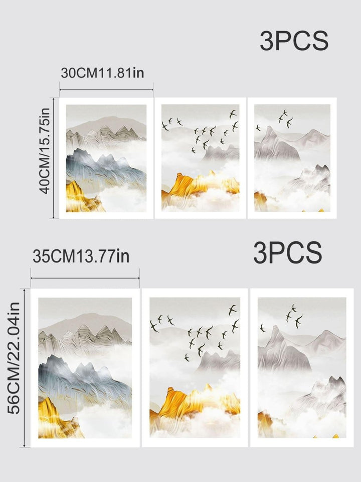 3pcs Landscape Pattern Unframed Painting - Brand My Case
