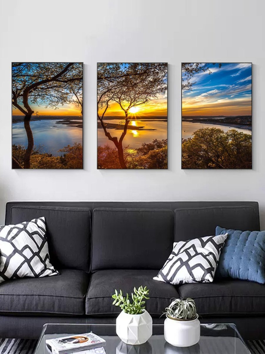 3pcs Landscape Print Unframed Painting Modern Chemical Fiber Waterproof Wall Art Painting For Home Wall Decor - Brand My Case