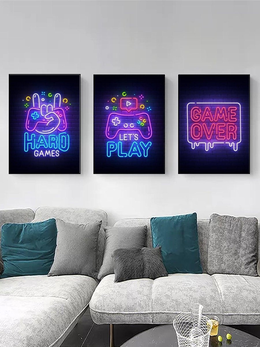 3pcs Letter Graphic Unframed Painting - Brand My Case