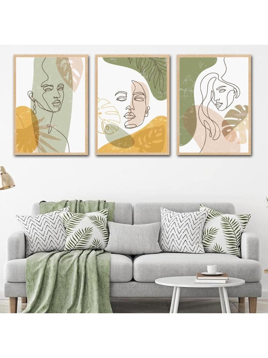 3pcs Mixed Pattern Unframed Painting Modern Abstract Leaf Print Wall Art Painting For Home Wall Decor - Brand My Case