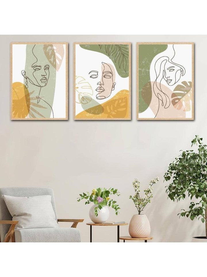 3pcs Mixed Pattern Unframed Painting Modern Abstract Leaf Print Wall Art Painting For Home Wall Decor - Brand My Case