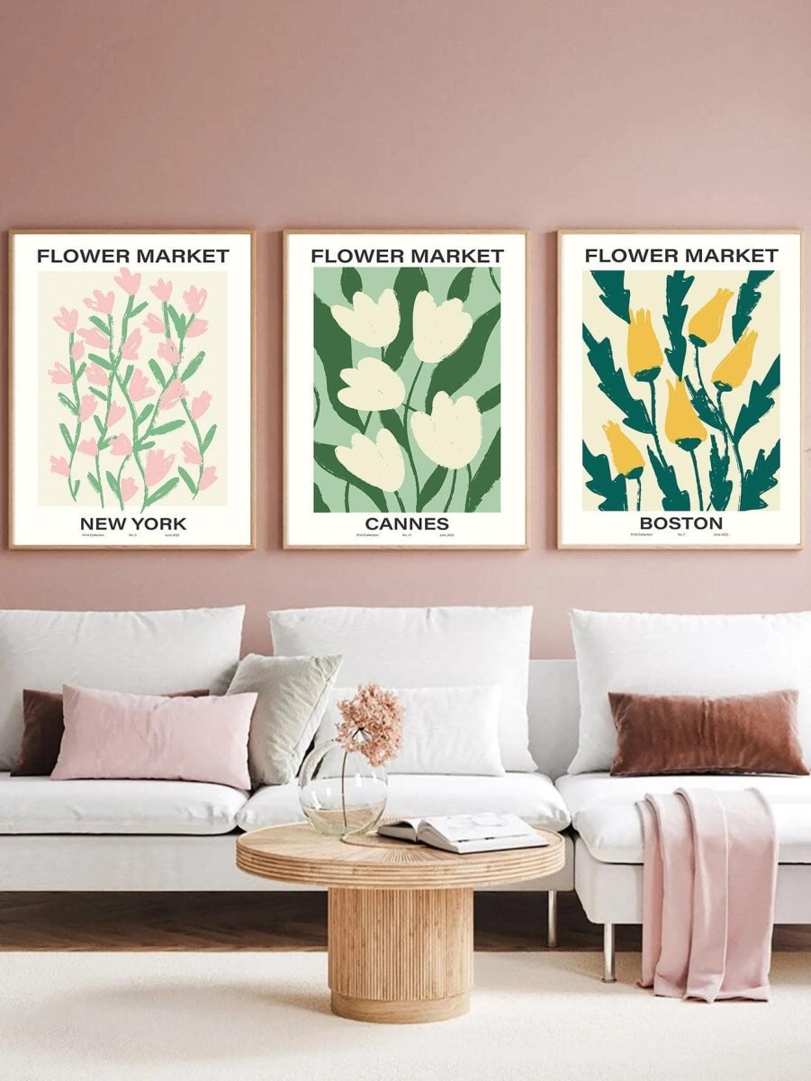 3pcs Plant Print Unframed Painting Modern Colorful Wall Art Painting For Home Decor - Brand My Case