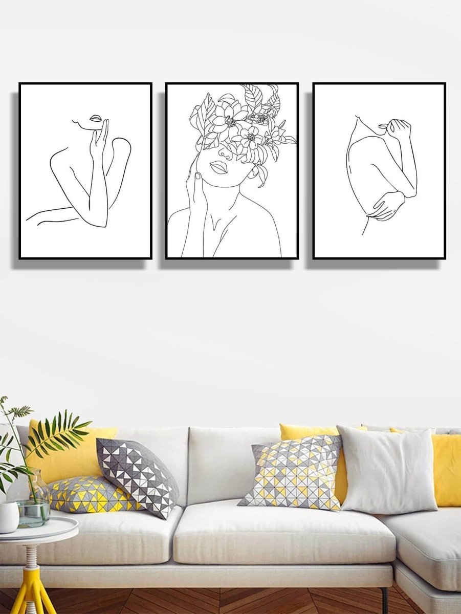 3pcs set Chemical Fiber Unframed Painting Modern Abstract Figure Pattern Wall Art Painting For Home Wall Decor - Brand My Case
