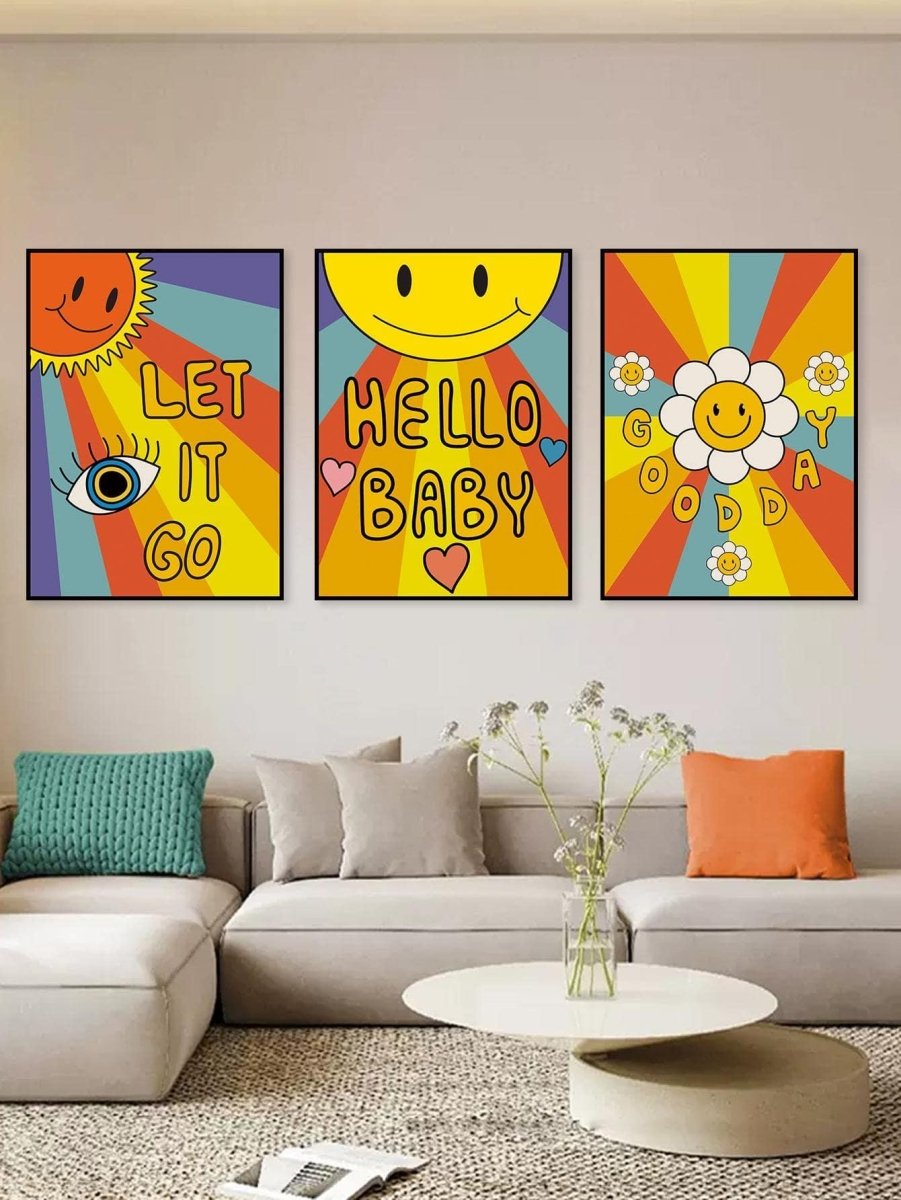 3pcs set Flower Pattern Unframed Painting Modern Chemical Fiber Unframed Picture For Home Decor - Brand My Case