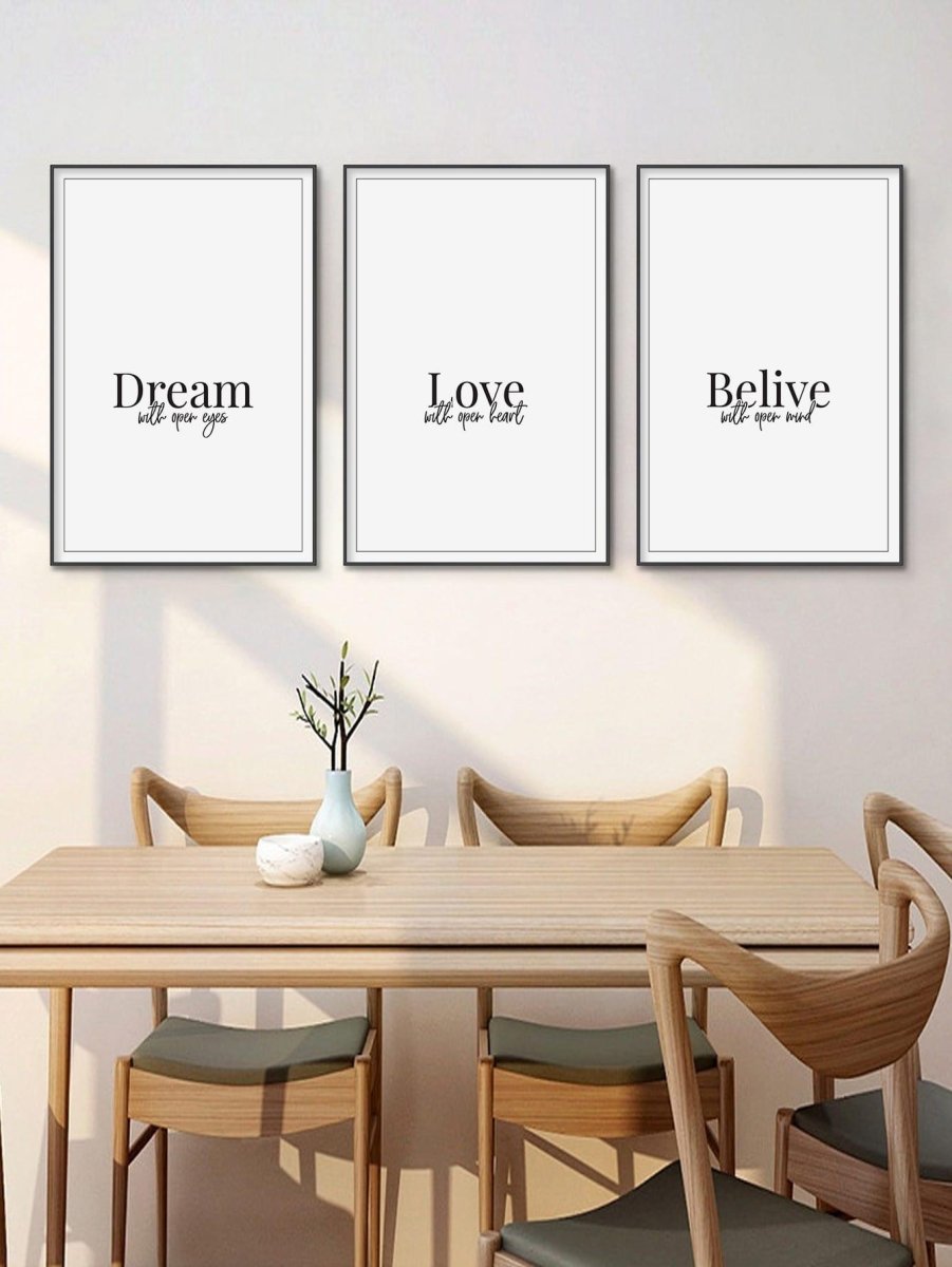 3pcs Slogan Graphic Unframed Painting - Brand My Case