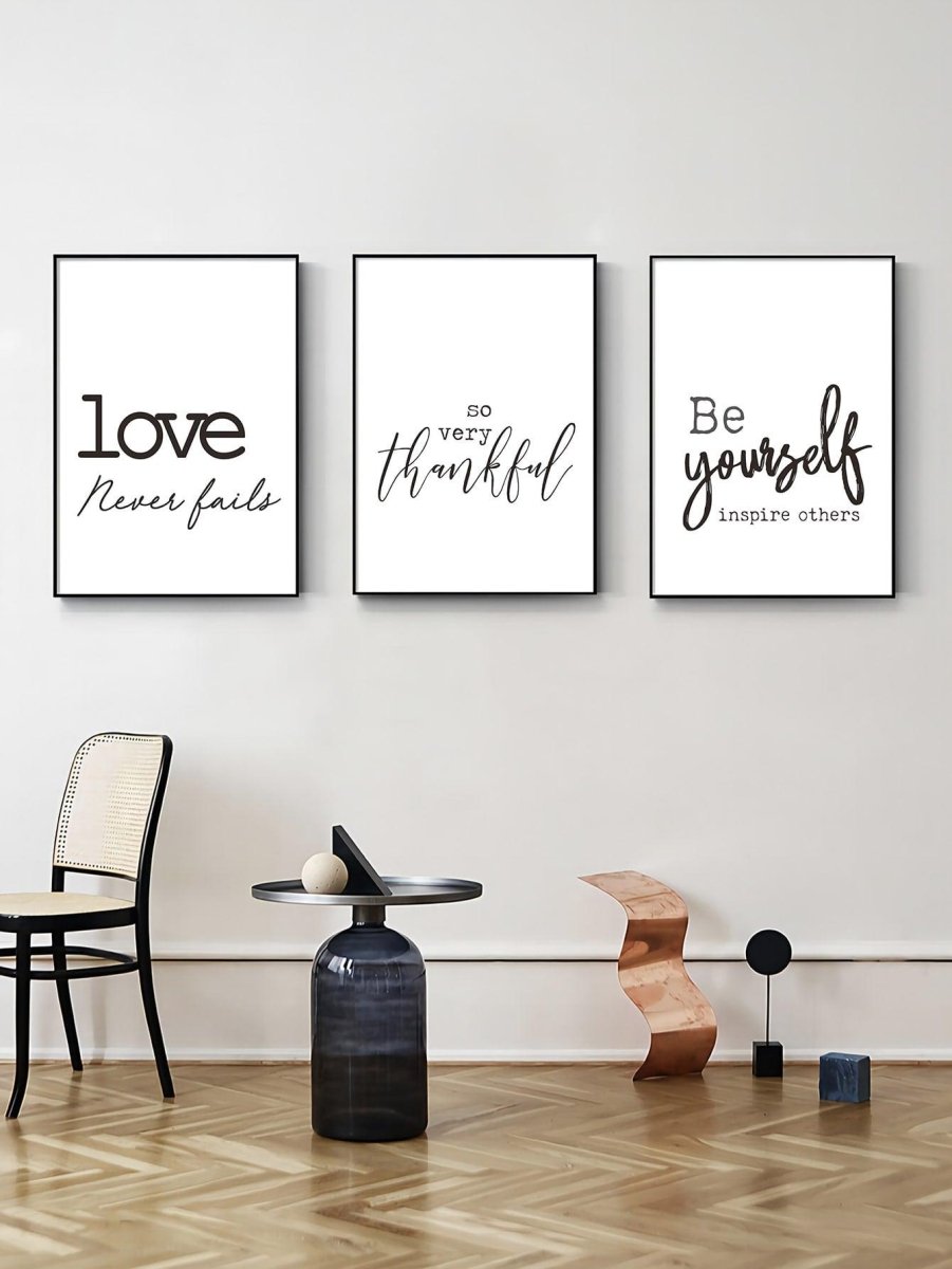 3pcs Slogan Graphic Unframed Painting - Brand My Case