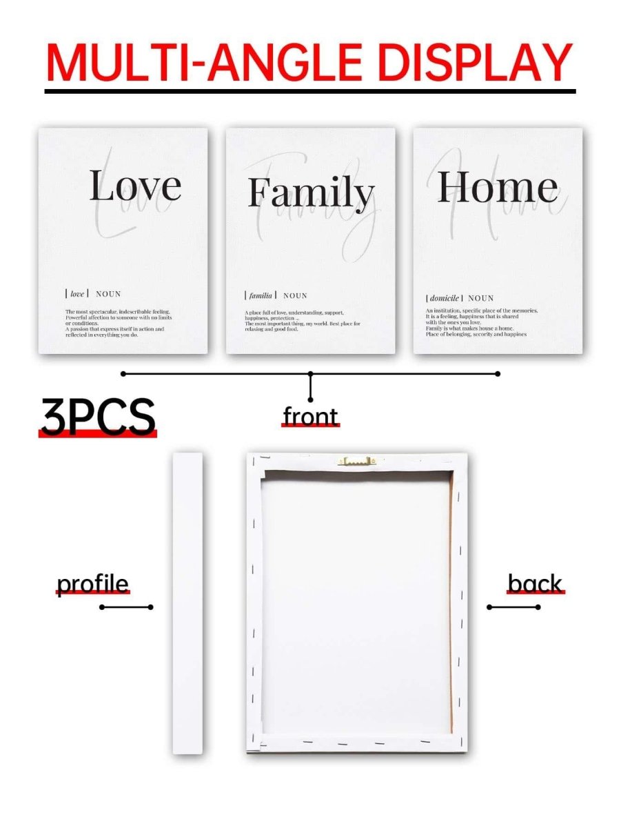 3pcs Slogan Graphic Unframed Painting - Brand My Case