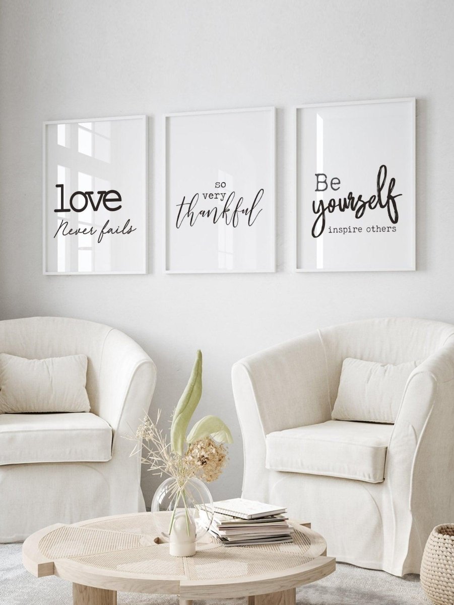 3pcs Slogan Graphic Unframed Painting - Brand My Case