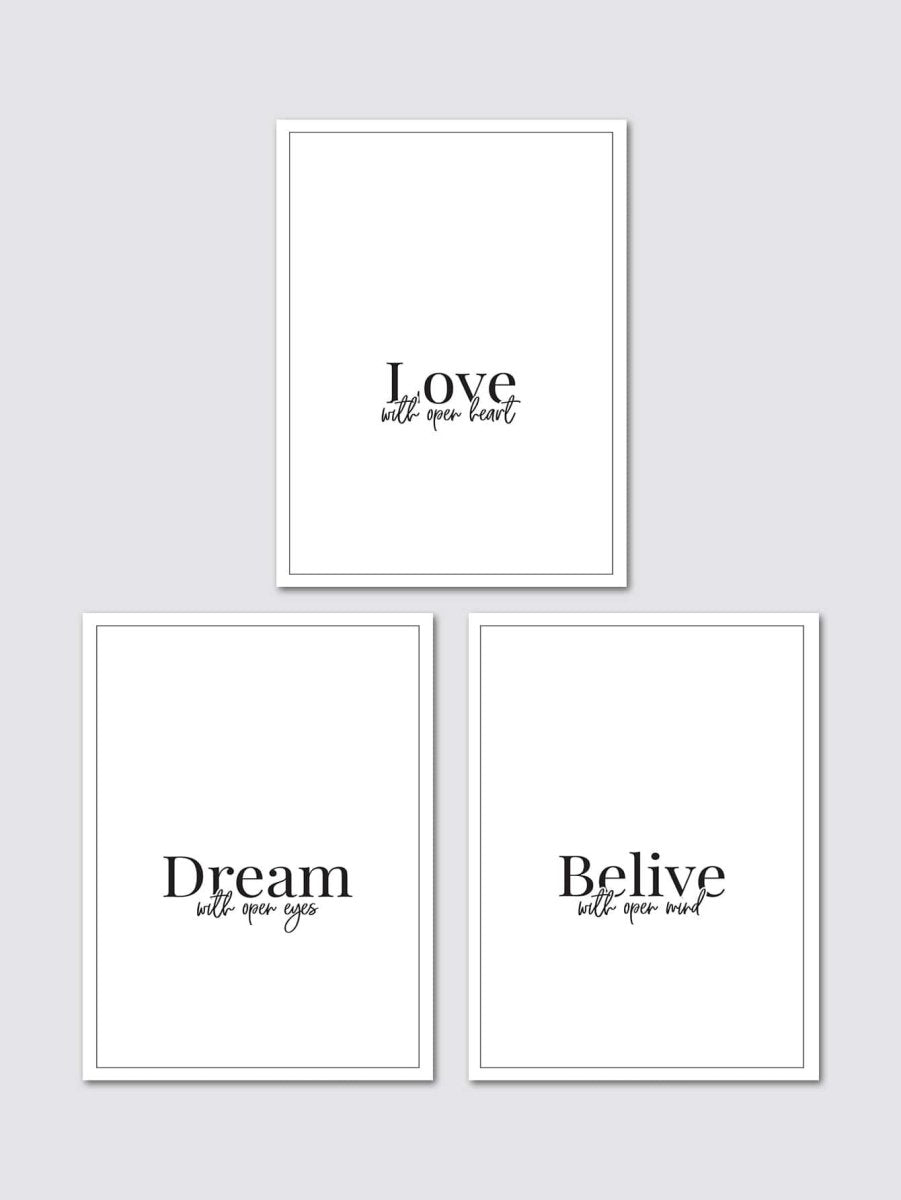 3pcs Slogan Graphic Unframed Painting - Brand My Case