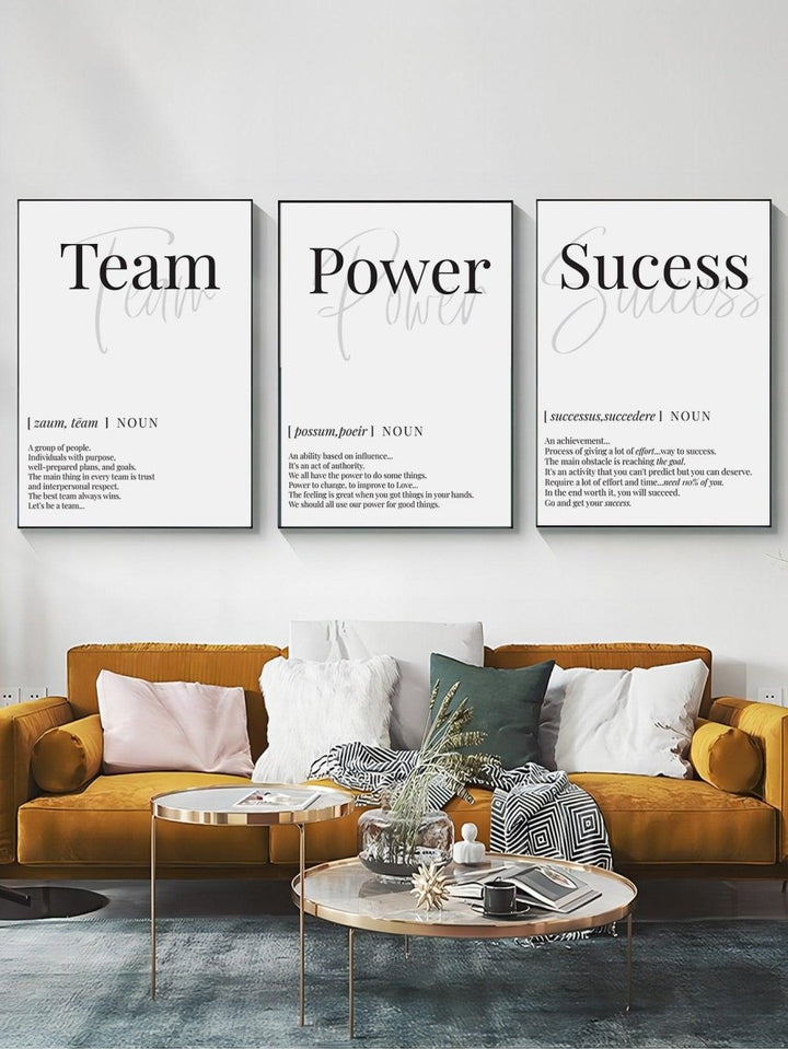 3pcs Slogan Graphic Unframed Painting - Brand My Case