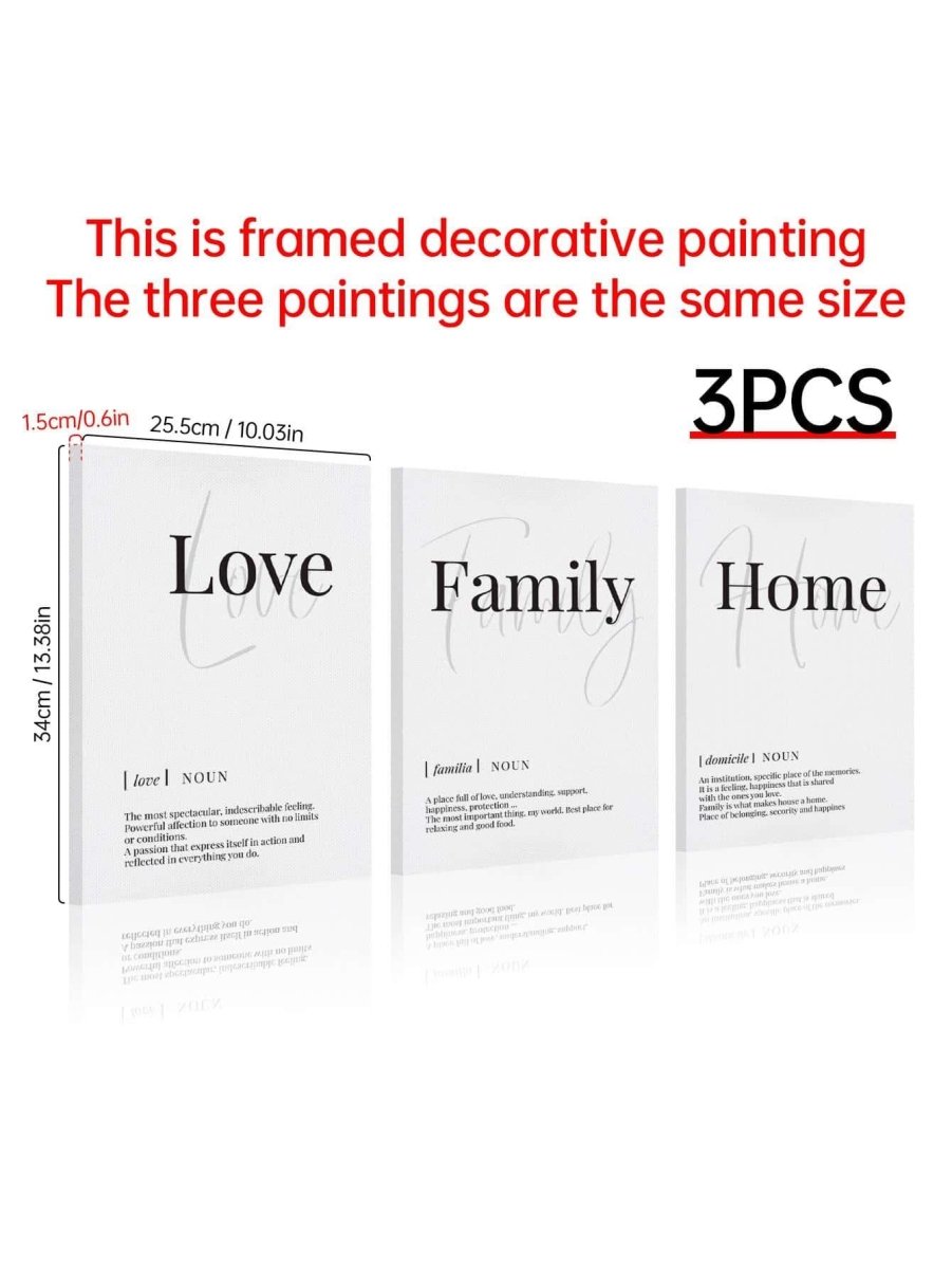 3pcs Slogan Graphic Unframed Painting - Brand My Case