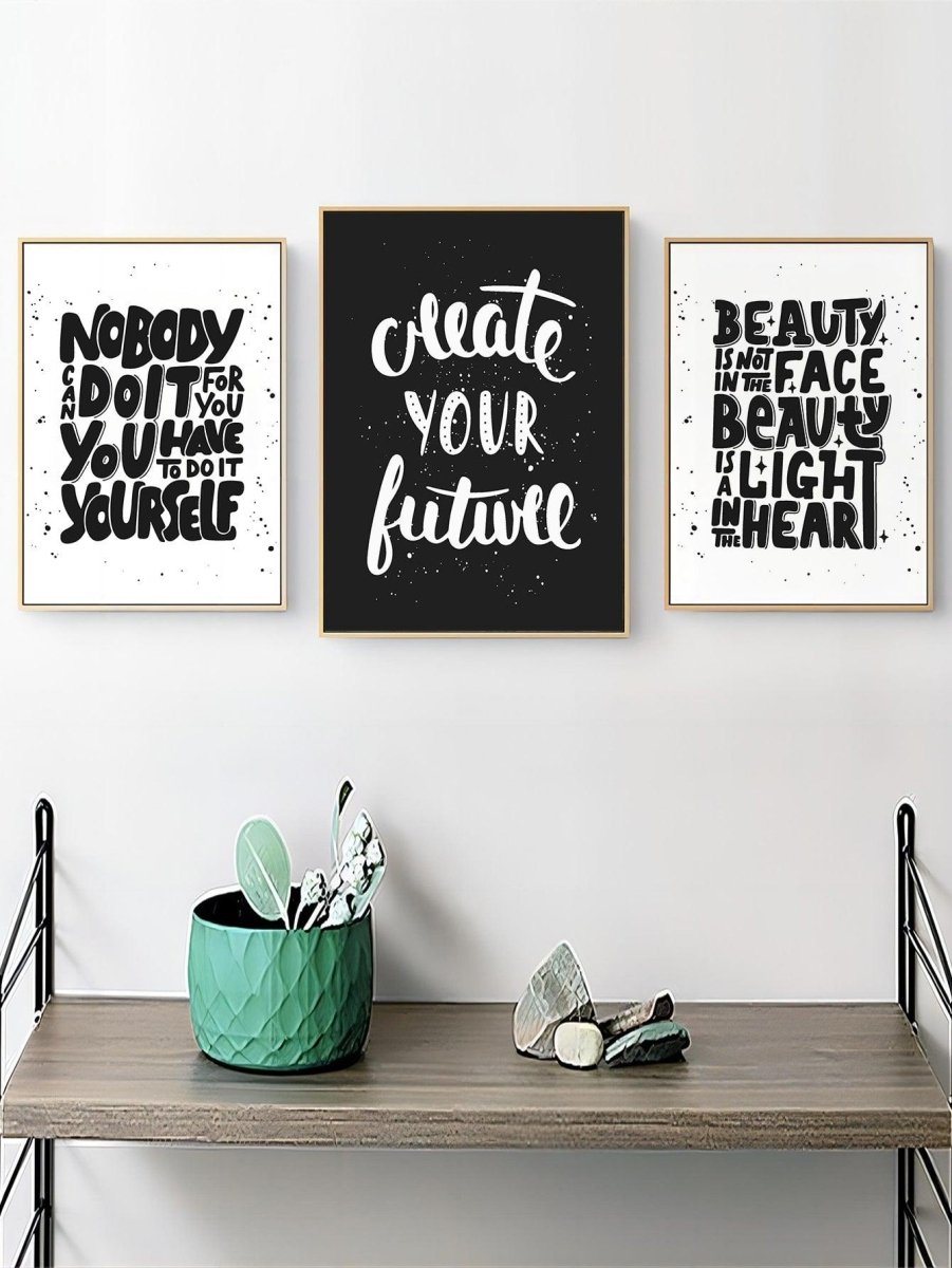 3pcs Slogan Graphic Unframed Painting - Brand My Case