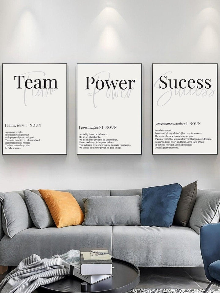 3pcs Slogan Graphic Unframed Painting - Brand My Case