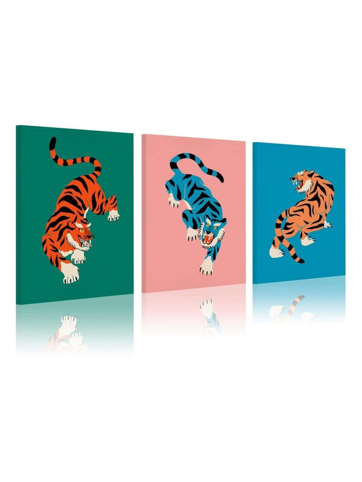 3pcs Tiger Print Unframed Painting Poster Gift For Wall Decor - Brand My Case