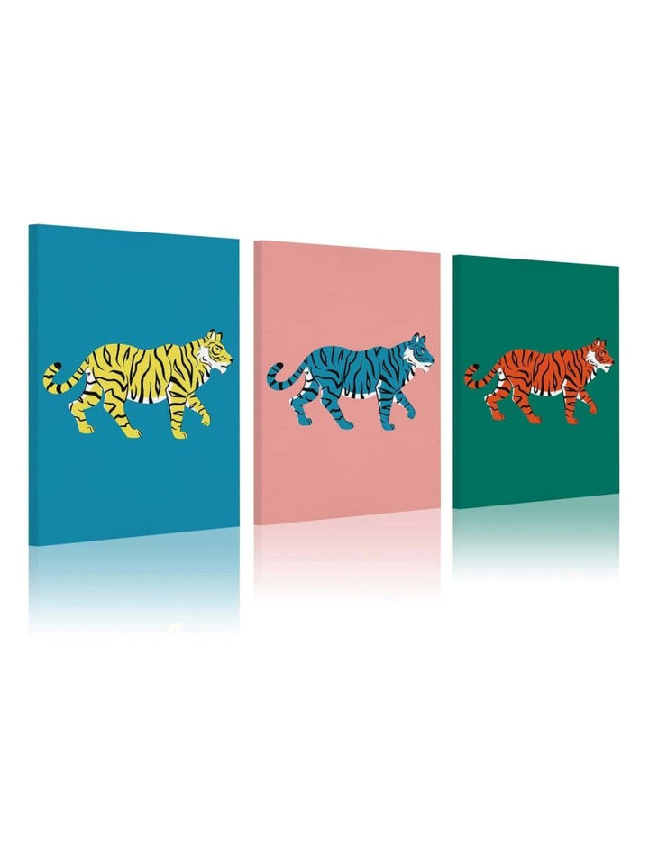 3pcs Tiger Print Unframed Painting Poster Gift For Wall Decor - Brand My Case