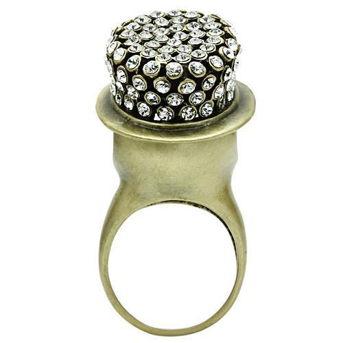 3W013 - Antique Copper White Metal Ring with Top Grade Crystal in - Brand My Case