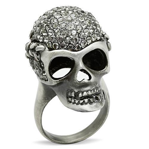 3W015 Antique Silver White Metal Ring with Top - Brand My Case