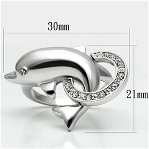 3W032 - Rhodium Brass Ring with Top Grade Crystal in Clear - Brand My Case