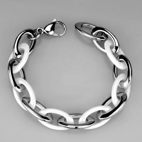 3W1008 - High polished (no plating) Stainless Steel Bracelet with Cera - Brand My Case