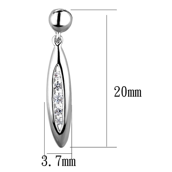 3W1046 - Rhodium Brass Earrings with AAA Grade CZ in Clear - Brand My Case