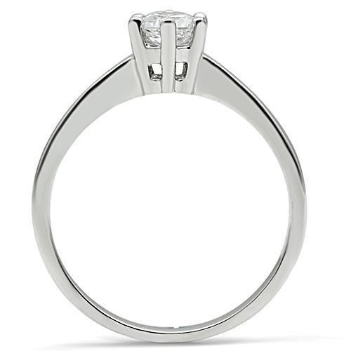 3W109 - Rhodium Brass Ring with AAA Grade CZ in Clear - Brand My Case