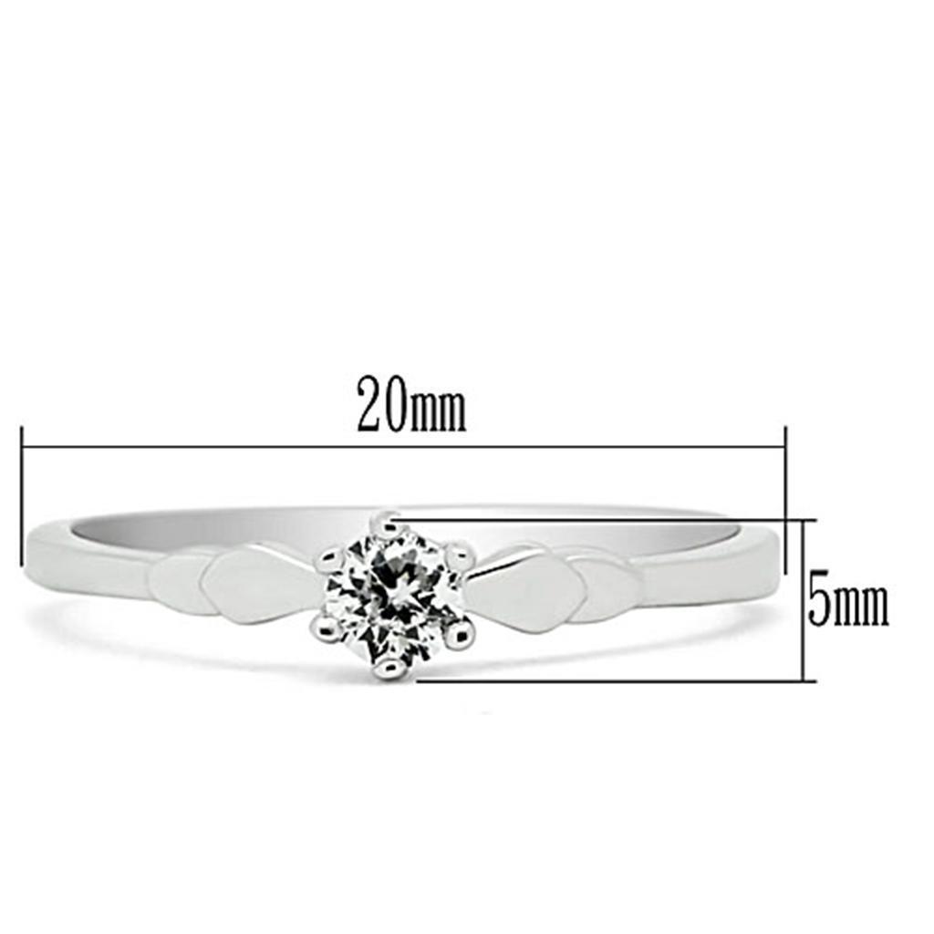 3W110 - Rhodium Brass Ring with AAA Grade CZ in Clear - Brand My Case