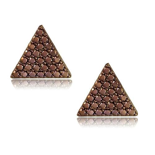 3W1122 - IP Coffee light Brass Earrings with AAA Grade CZ in Light Co - Brand My Case