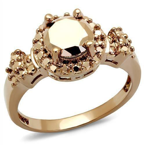 3W1193 - IP Rose Gold(Ion Plating) Brass Ring with AAA Grade CZ in Me - Brand My Case