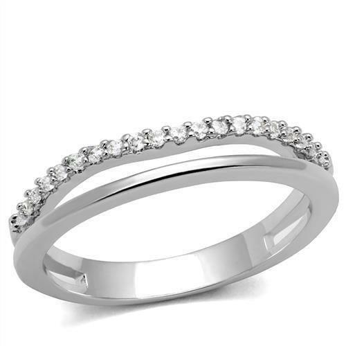 3W1229 - Rhodium Brass Ring with AAA Grade CZ in Clear - Brand My Case