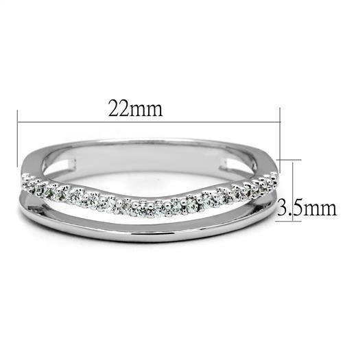 3W1229 - Rhodium Brass Ring with AAA Grade CZ in Clear - Brand My Case