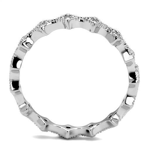 3W1231 - Rhodium Brass Ring with AAA Grade CZ in Clear - Brand My Case