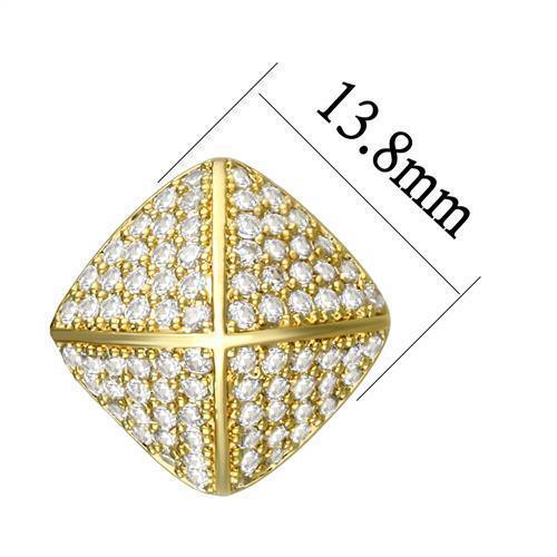3W1323 - Gold Brass Earrings with AAA Grade CZ in Clear - Brand My Case