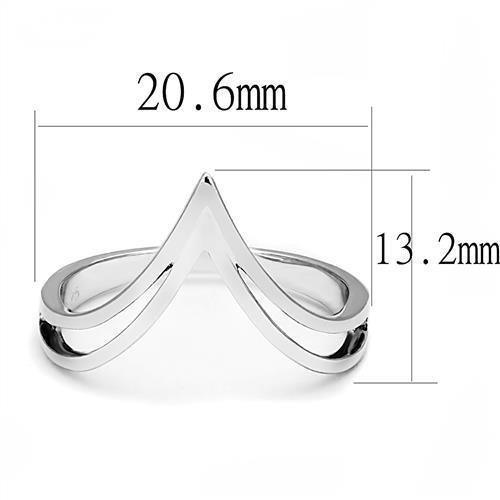 3W1383 - Rhodium 925 Sterling Silver Ring with No Stone - Brand My Case