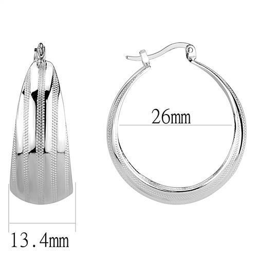 3W1396 - Rhodium Brass Earrings with No Stone - Brand My Case