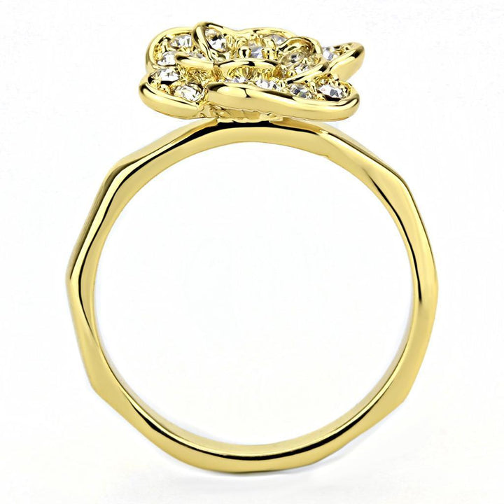 3W1497 - Gold Brass Ring with Top Grade Crystal in Clear - Brand My Case