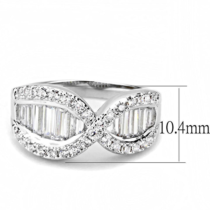 3W1518 - Rhodium Brass Ring with AAA Grade CZ in Clear - Brand My Case