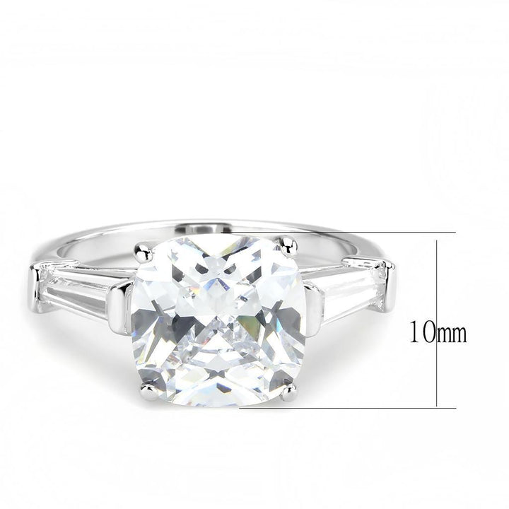 3W1561 - Rhodium Brass Ring with AAA Grade CZ in Clear - Brand My Case