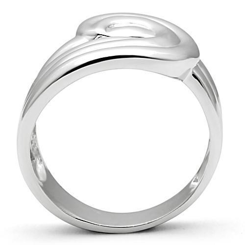 3W165 - Rhodium Brass Ring with No Stone - Brand My Case