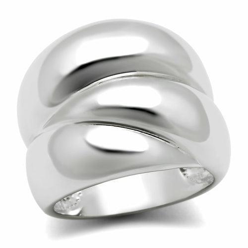 3W166 - Rhodium Brass Ring with No Stone - Brand My Case