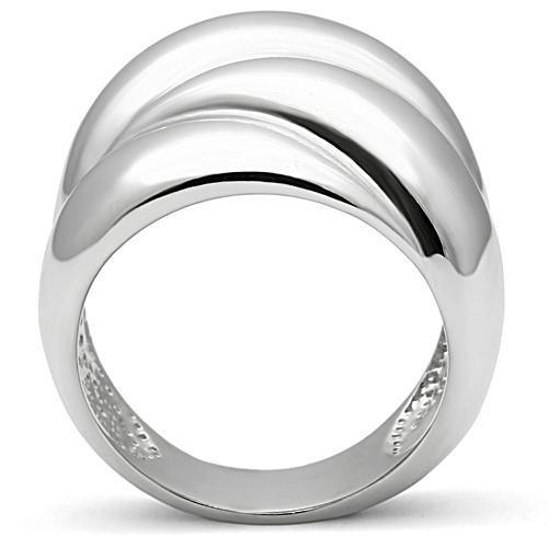 3W166 - Rhodium Brass Ring with No Stone - Brand My Case