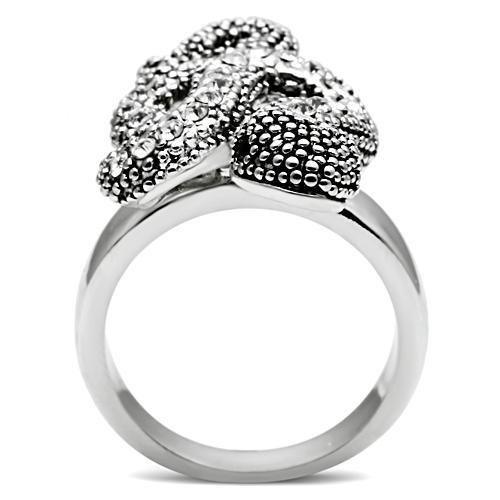 3W236 - Rhodium Brass Ring with Top Grade Crystal in Jet - Brand My Case