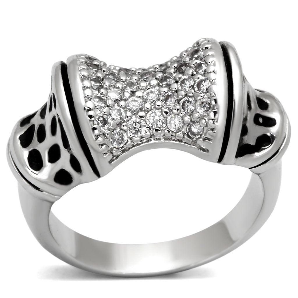 3W324 Rhodium Brass Ring with AAA Grade CZ in - Brand My Case