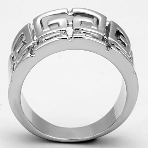 3W329 - Rhodium Brass Ring with No Stone - Brand My Case