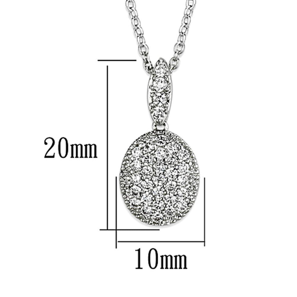 3W432 - Rhodium Brass Necklace with AAA Grade CZ in Clear - Brand My Case