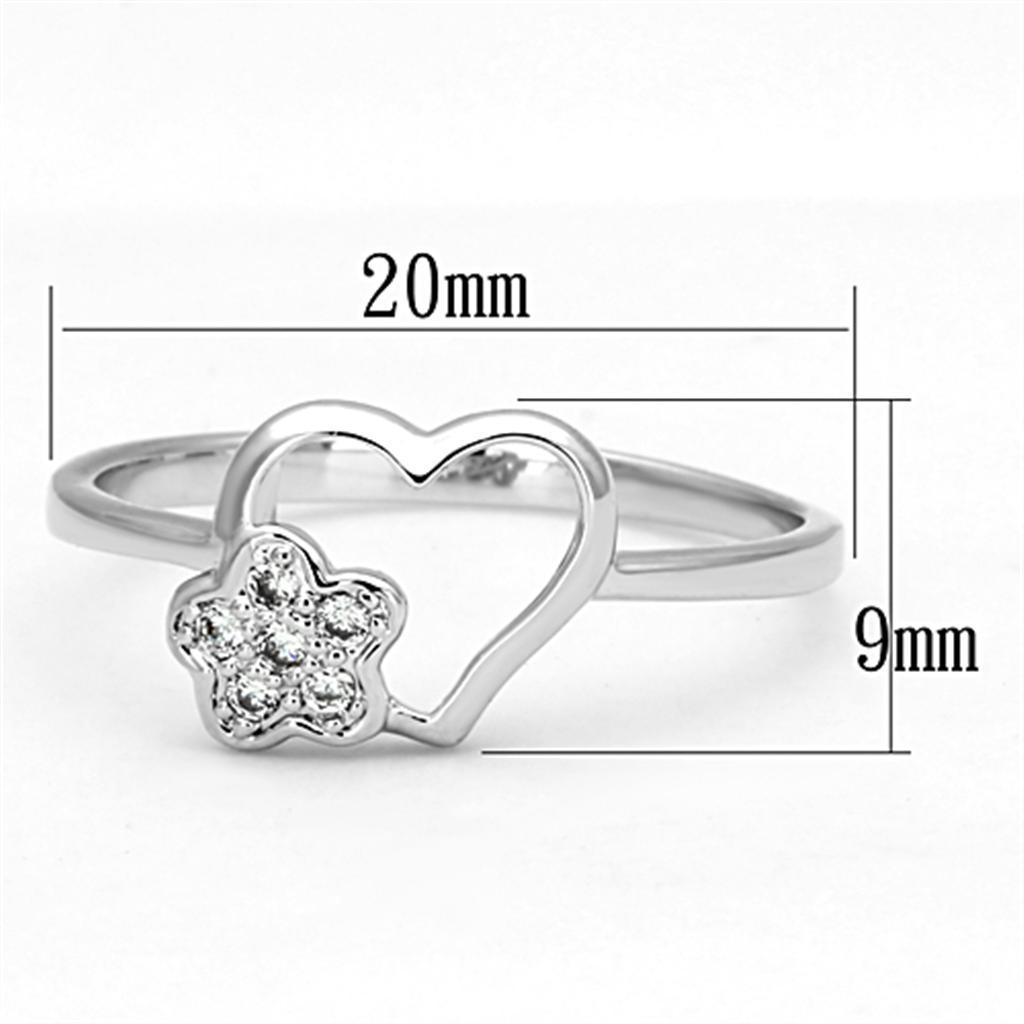3W472 - Rhodium Brass Ring with AAA Grade CZ in Clear - Brand My Case