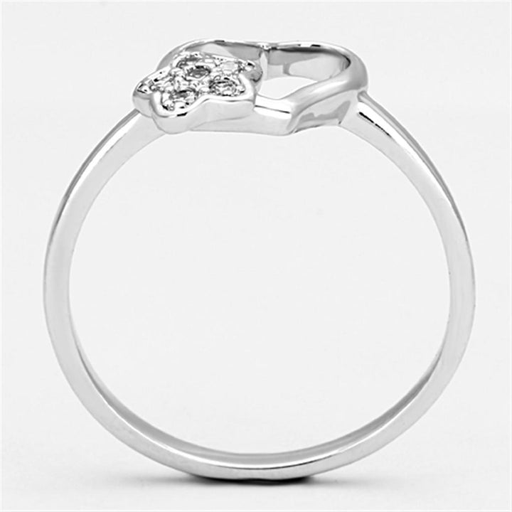 3W472 - Rhodium Brass Ring with AAA Grade CZ in Clear - Brand My Case